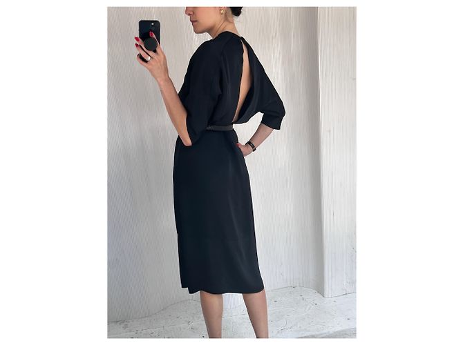 Vestido negro con espalda abierta de Prada Plata - vista 2