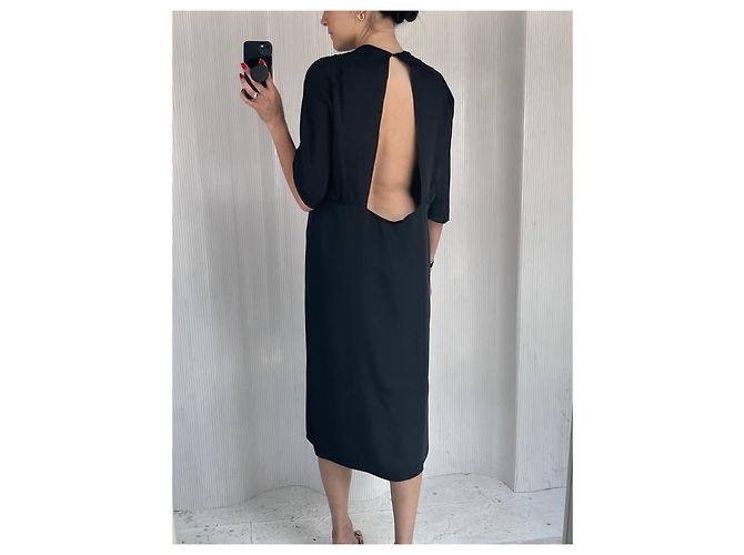 Vestido negro con espalda abierta de Prada Plata - vista 7
