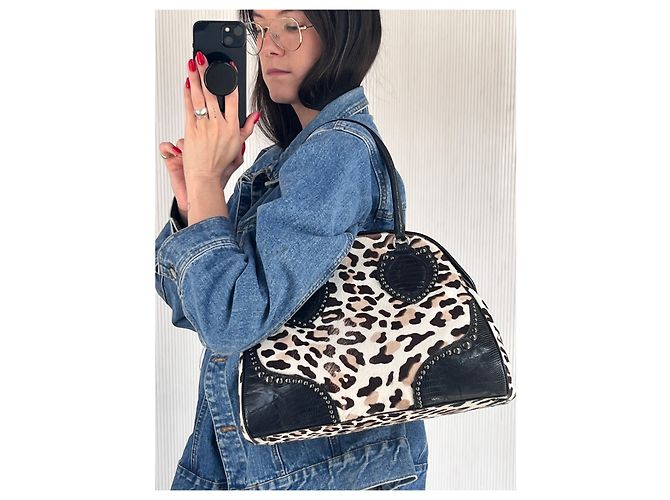 Borsa Alaïa Pony Hair leopardata - vista 3