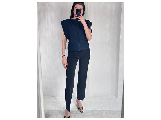 Emporio Armani top de algodón azul marino Plata - vista 2