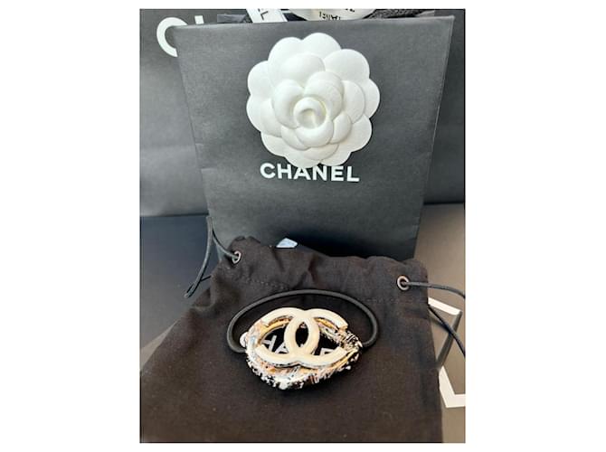 CHANEL ELASTISCHER HAARBAND, CC-LOOP Aus weiß - Ansicht 7