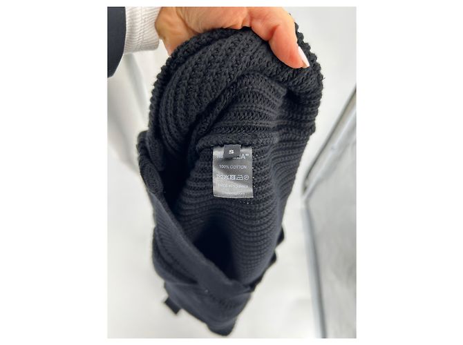 Autre Marque Unsignierte Strickwaren T.International S aus Baumwolle Schwarz - Ansicht 6