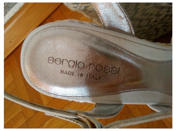 SERGIO ROSSI SANDALI ESPADRILLA IN PELLE. Bianco - vista 2