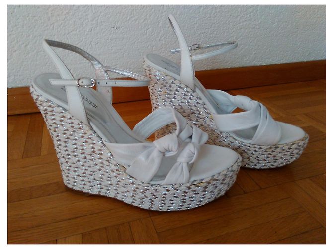 SERGIO ROSSI SANDALI ESPADRILLA IN PELLE. Bianco - vista 3