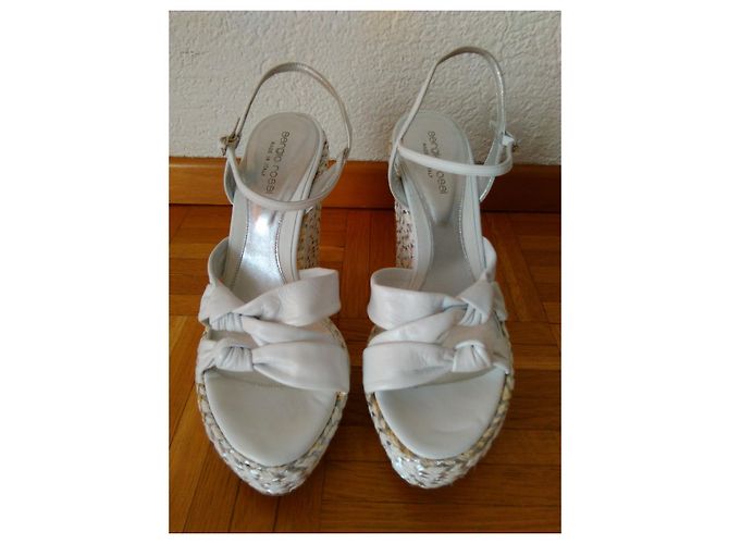 SERGIO ROSSI SANDALI ESPADRILLA IN PELLE. Bianco - vista 4