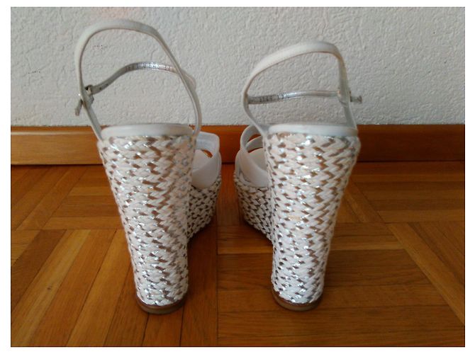 SERGIO ROSSI SANDALI ESPADRILLA IN PELLE. Bianco - vista 5