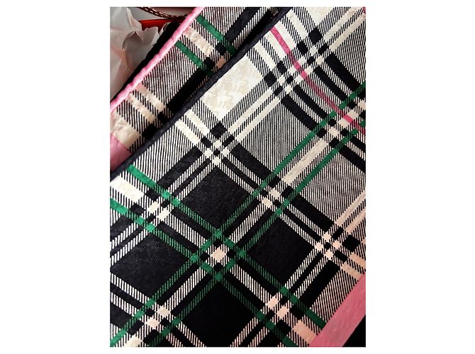 Hermès Sciarpa Hermes modello scozzese e principe di Galles Rosa Verde Blu navy - vista 10