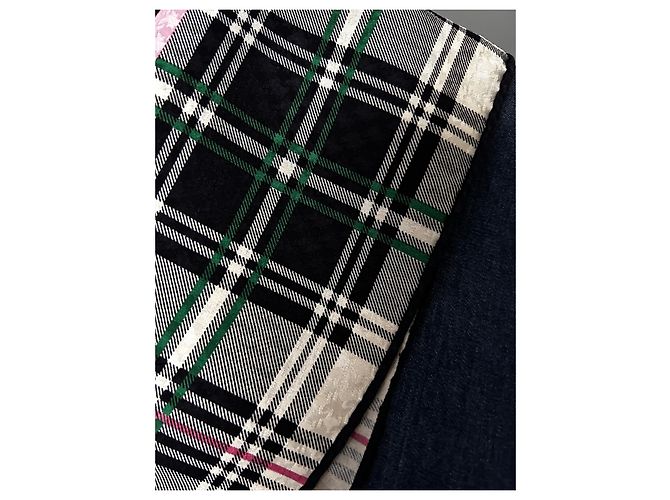 Hermès Sciarpa Hermes modello scozzese e principe di Galles Rosa Verde Blu navy - vista 7