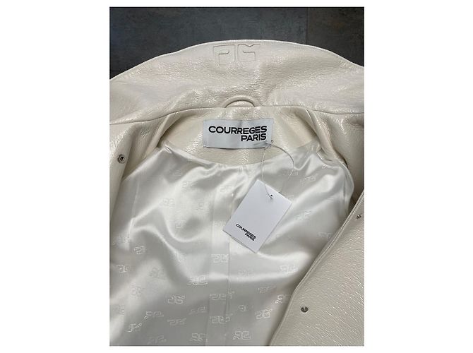 Abrigo Courreges de vinilo crema Crudo - vista 2