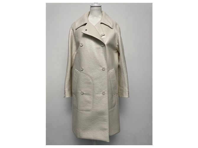 Abrigo Courreges de vinilo crema Crudo - vista 6