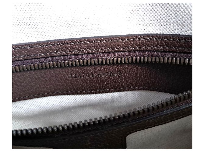 Borsa a mano Gucci Ophidia tela GG Supreme marrone - vista 10