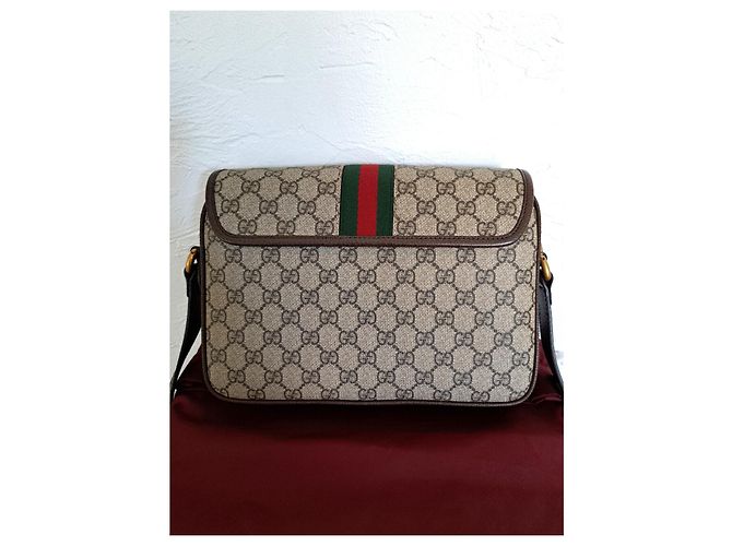 Borsa a mano Gucci Ophidia tela GG Supreme marrone - vista 4