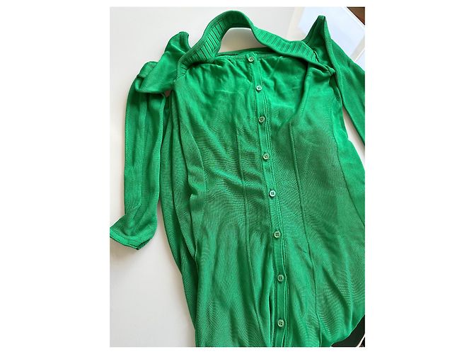 Jacquemus Kleid aus grünem Samt - Ansicht 2