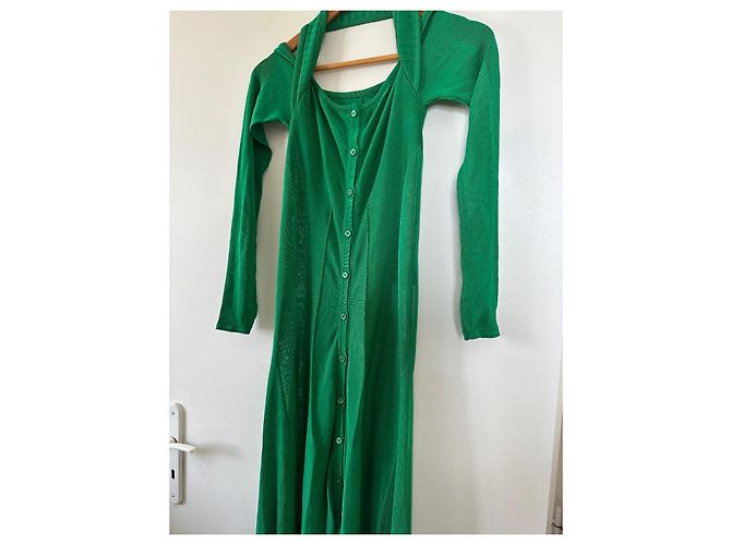 Jacquemus Kleid aus grünem Samt - Ansicht 4