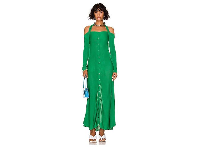 Jacquemus Kleid aus grünem Samt - Ansicht 9