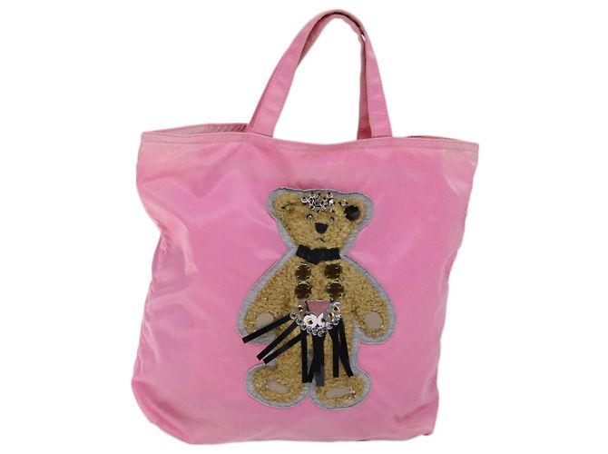 PRADA Hand Bag Nylon Pink Auth yk11651 - view 13