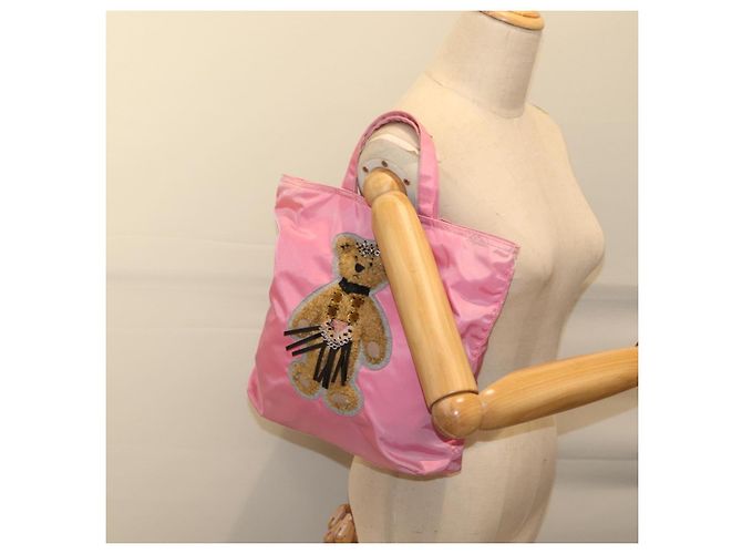 PRADA Hand Bag Nylon Pink Auth yk11651 - view 20