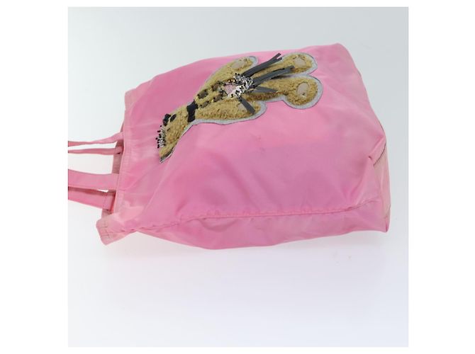 PRADA Hand Bag Nylon Pink Auth yk11651 - view 4
