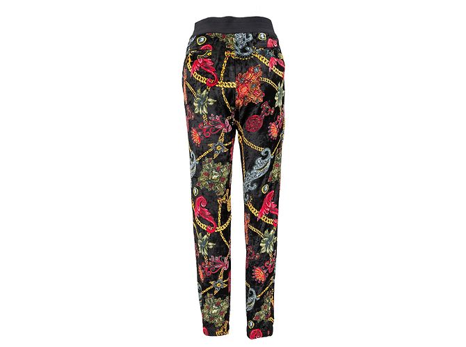 Versace Hose aus Samt mit Blumenmuster im Barockstil Mehrfarben - Ansicht 2