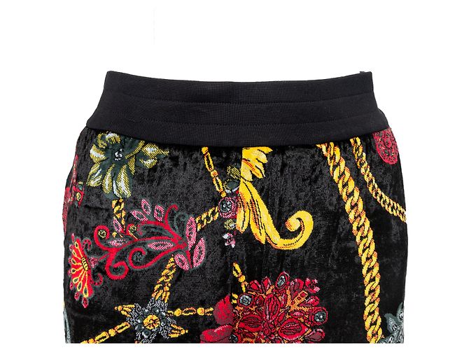 Versace Hose aus Samt mit Blumenmuster im Barockstil Mehrfarben - Ansicht 3
