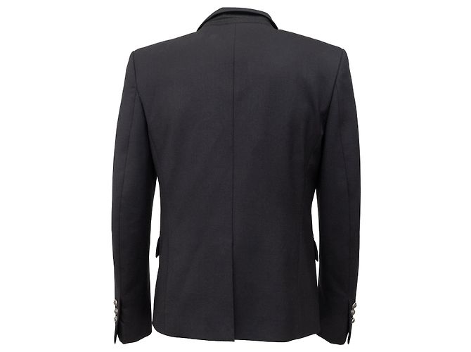 Blazer a petto foderato Balmain Nero - vista 2