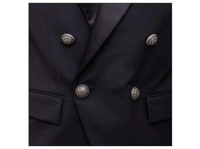 Blazer a petto foderato Balmain Nero - vista 3