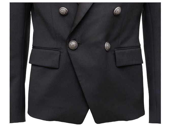 Blazer a petto foderato Balmain Nero - vista 4