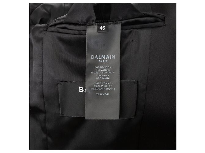 Blazer a petto foderato Balmain Nero - vista 9
