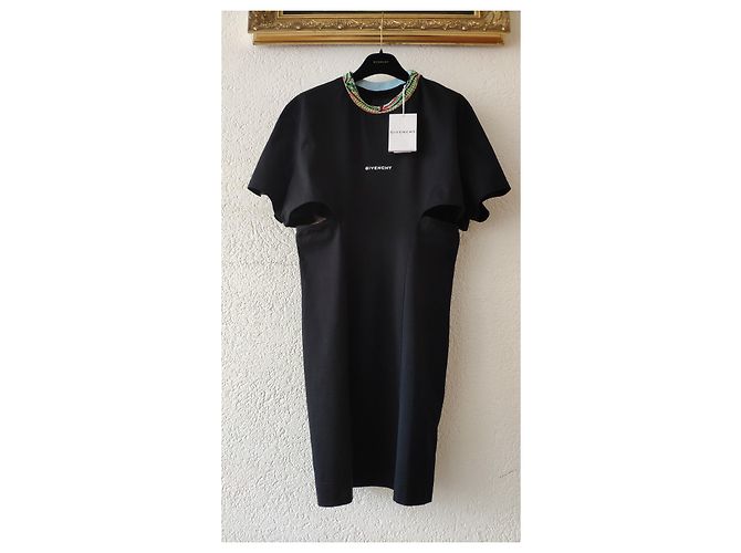 VESTIDO CAMISETA DE GIVENCHY EN ALGODÓN CON ABERTURAS LATERALES. Negro - vista 2