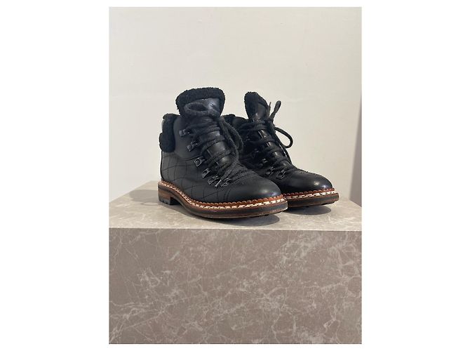Botines CHANEL T.EU 37 Cuero Negro - vista 3