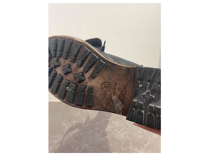 Botines CHANEL T.EU 37 Cuero Negro - vista 5