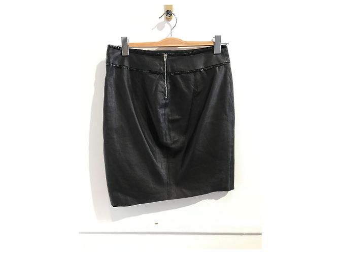 Faldas HELMUT LANG T.US 2 Cuero Negro - vista 2