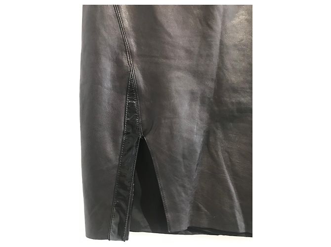 Faldas HELMUT LANG T.US 2 Cuero Negro - vista 3