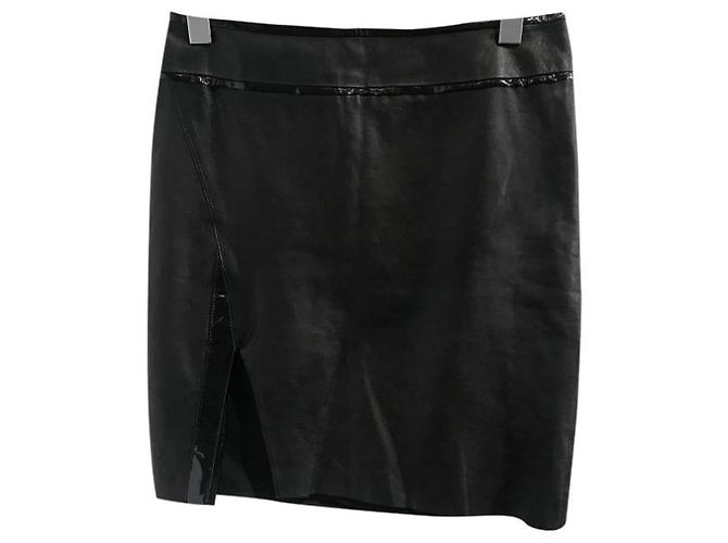 Faldas HELMUT LANG T.US 2 Cuero Negro - vista 6