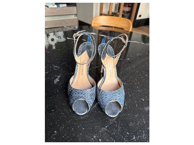 Paul Andrew Python Sandalen Blau - Ansicht 2