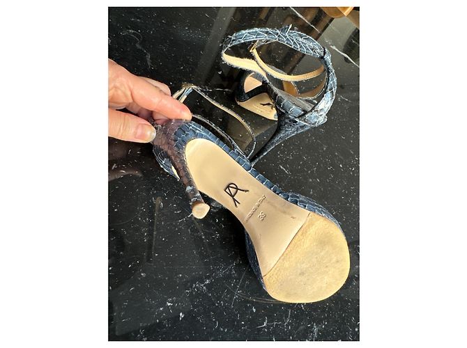 Paul Andrew Python Sandalen Blau - Ansicht 4
