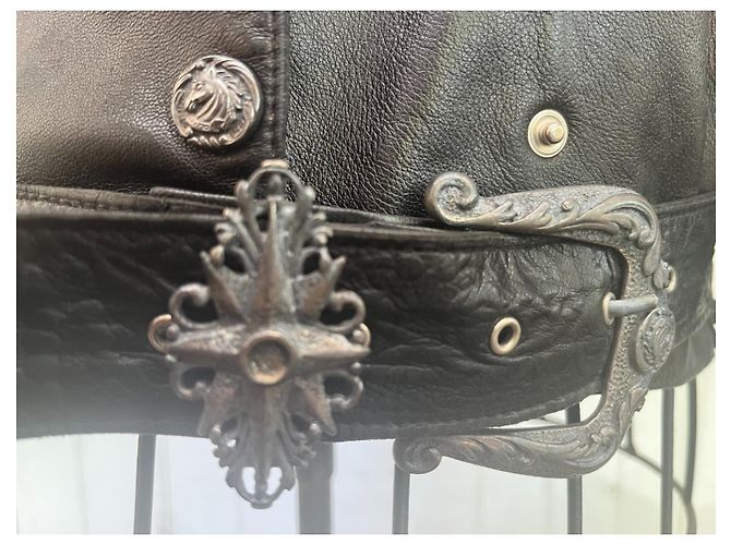 Roberto Cavalli Bikerjacke aus schwarzem Leder - Ansicht 4