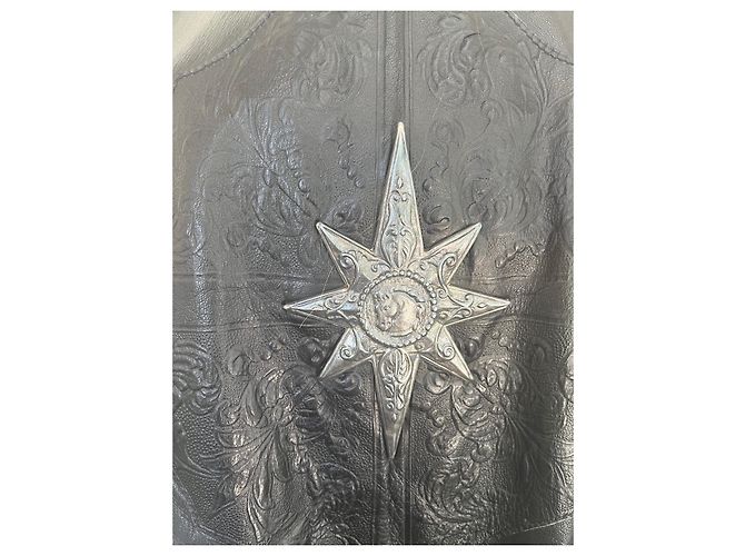 Roberto Cavalli Bikerjacke aus schwarzem Leder - Ansicht 7