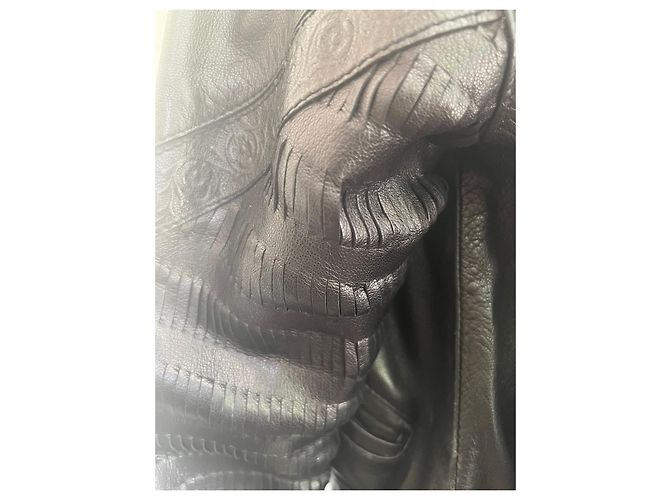 Roberto Cavalli Bikerjacke aus schwarzem Leder - Ansicht 8