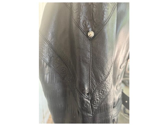Roberto Cavalli Bikerjacke aus schwarzem Leder - Ansicht 9