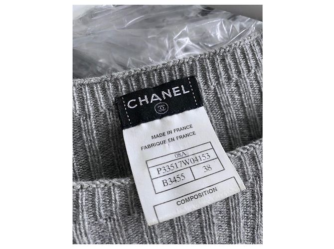 Chanel Pull à sequins Paris / Londres Gris - vue 3