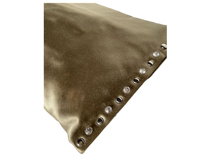 Borsa Prada in raso con borchie taupe - vista 10