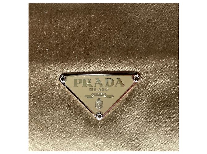 Borsa Prada in raso con borchie taupe - vista 14