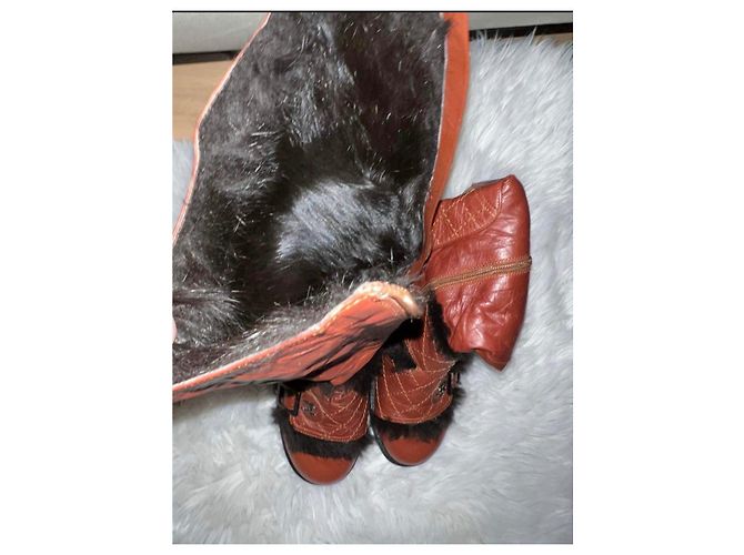 Cambon Botines Chanel Marrones de Piel Sintética Castaño - vista 3