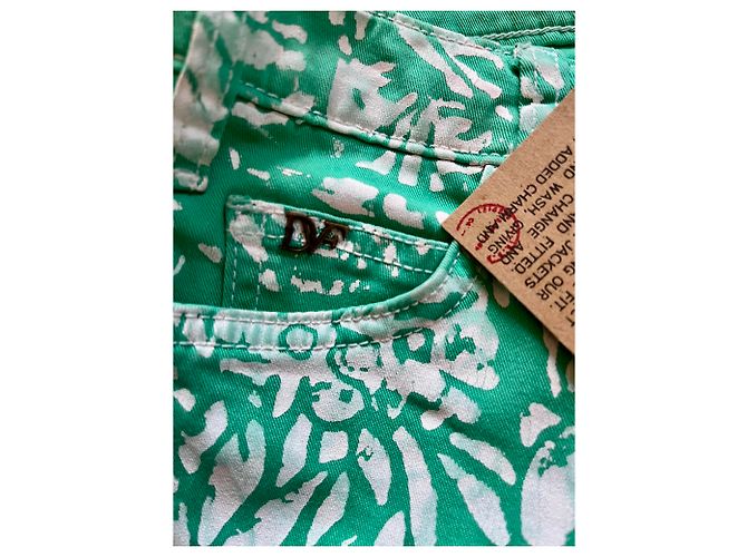 Autre Marque Calças elásticas DvF x Current Elliot com padrão Branco Verde - vista 4