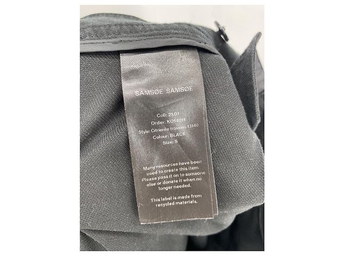 Pantalones Samsoe & Samsoe T.International S Lana Negro - vista 4