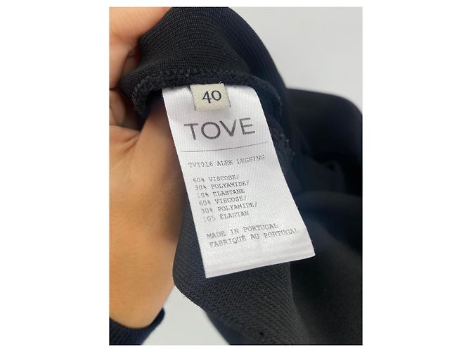 Autre Marque Pantalones Tove T.FR 40 Viscosa Negro - vista 4