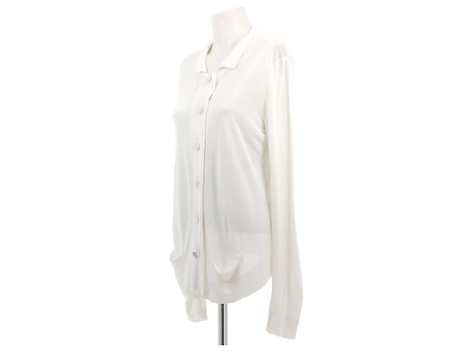 Malha Hermès T.FR 42 Viscose Branco - vista 3