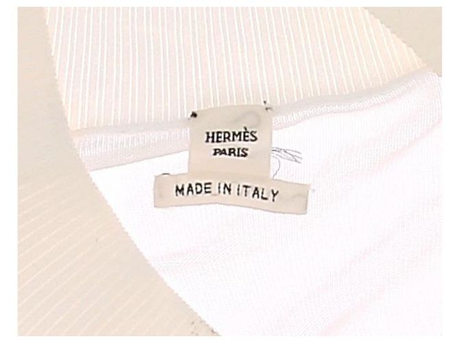 Malha Hermès T.FR 42 Viscose Branco - vista 6