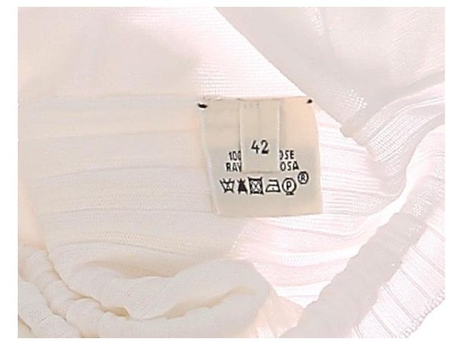 Malha Hermès T.FR 42 Viscose Branco - vista 7